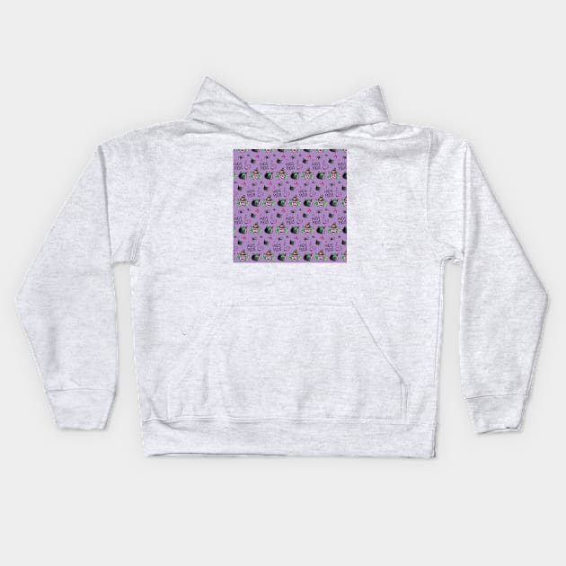 Purple Halloween pattern Kids Hoodie by Inspired-DS